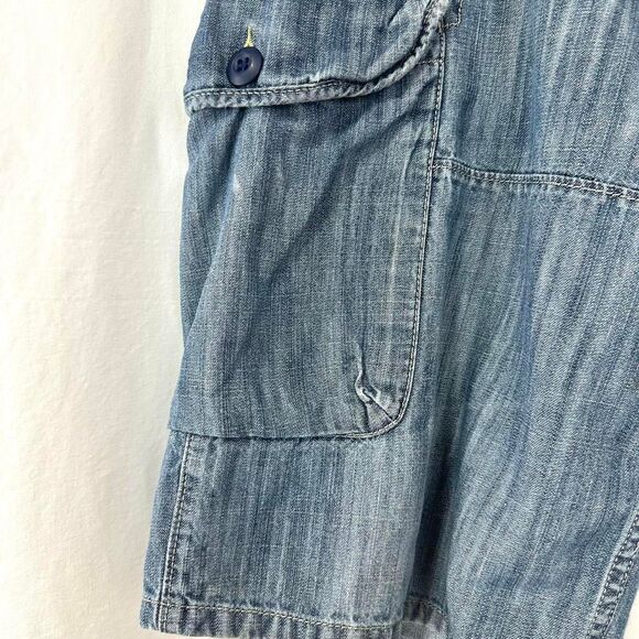 LEVI's Silvertab Mens Lightweight Denim Cargo Shorts Size 34 90s Y2K Skater - Picture 2 of 8